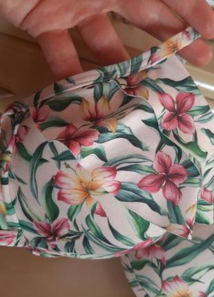 Купальник роздільний принт квітковий цветочний лиф бюстгальтер верх ліфчик лифщик3 фото