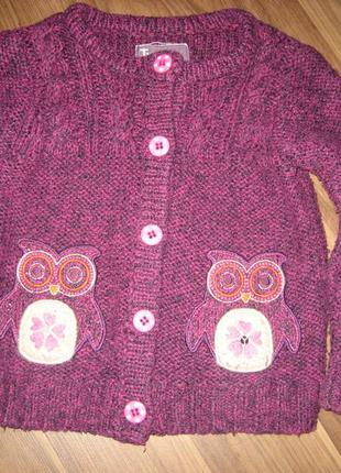 Тепленька кофточка на дівчинку 18-24 міс