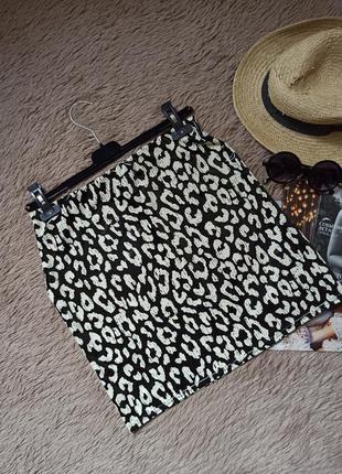 Шикарная лаковая мини юбка леопард/міні спідниця4 фото