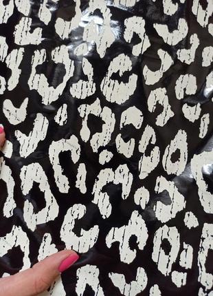 Шикарная лаковая мини юбка леопард/міні спідниця6 фото