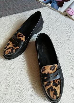 Кожаные туфли лоферы