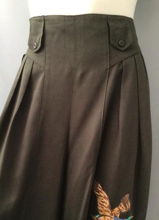 Винтажная красивая юбка-брюки с уточками на резинке с супервысокой посадкой, германия7 фото