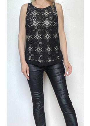 F&f черная блузка блуза без рукава кружево eur 36