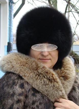 Шикарная теплая шапка из меха песца, в идеальном состоянии, р. 56-57