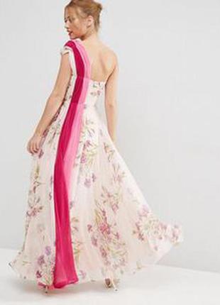 Очень красивое женственное платье maxi в цветочный принт на одно плечо asos4 фото