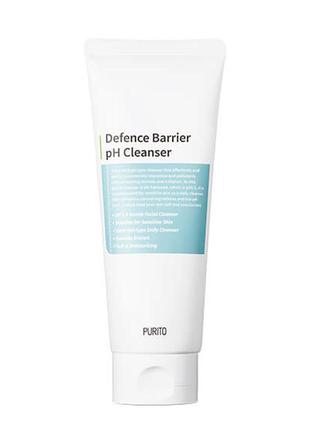 Слабокислотних гель для делікатного очищення шкіри purito defence barrier ph cleanser3 фото