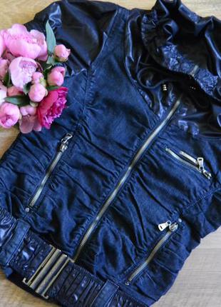 Джинсовая куртка с коротким рукавом