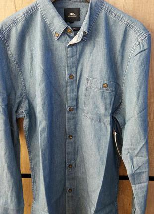 Фирменная мужская джинсовая рубашка c&a cunda германия4 фото