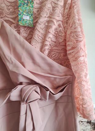 Новое  гипюровое платье женское, цвет пыльная роза, большой размер5 фото