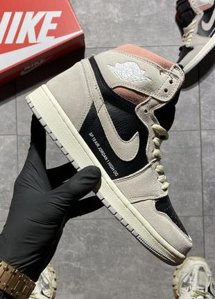 Кросівки nike air jordan 1 grey black