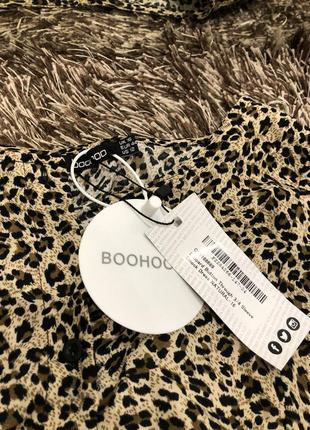 Стильное платье халат с леопардовым принтом на пуговица  boohoo5 фото