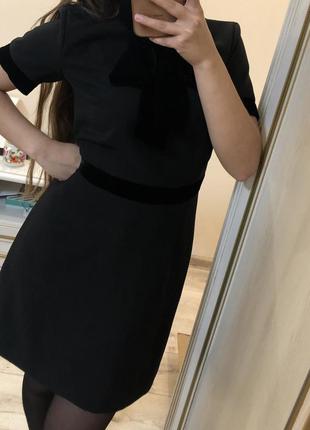 Вечернее платье трапеция маленькое чёрное платье фирменное платье италия платье с бантом2 фото
