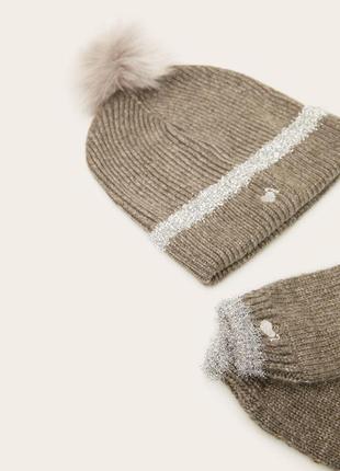 Гарний осінній фірмовий комплект-шапка+рукавички6 фото