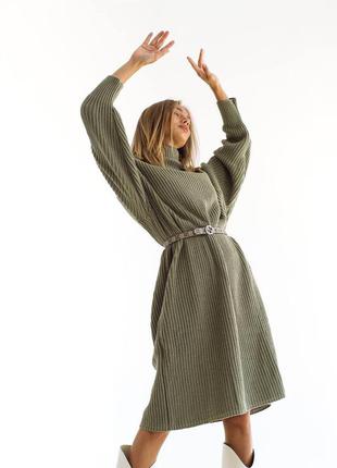 Вязаное платье миди объёмного кроя2 фото