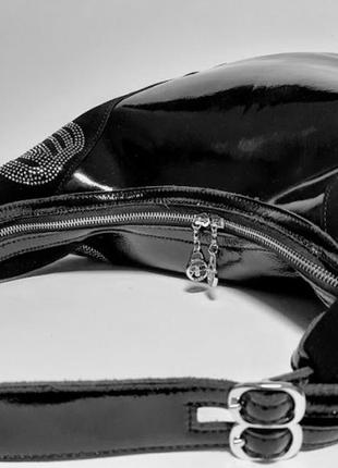 Женская сумка замшевая сумка со стразами черная10 фото