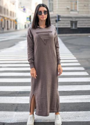 Вязаное платье макси4 фото