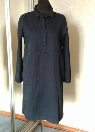 Cos темно-синя щільна сукня з котону