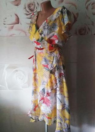 Шифоновое платье в разноцветный цветочный принт от  per una marks&spencer8 фото