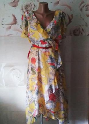 Шифоновое платье в разноцветный цветочный принт от  per una marks&spencer9 фото