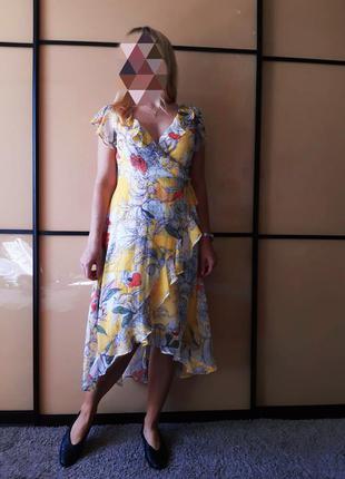 Шифоновое платье в разноцветный цветочный принт от  per una marks&spencer2 фото