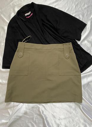 Фирменная юбка 14 размера молодёжная хаки