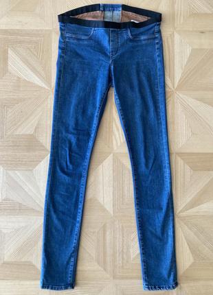 Тёмно-синие фирменные джинсы - леггинсы на резинки от бренда helmut