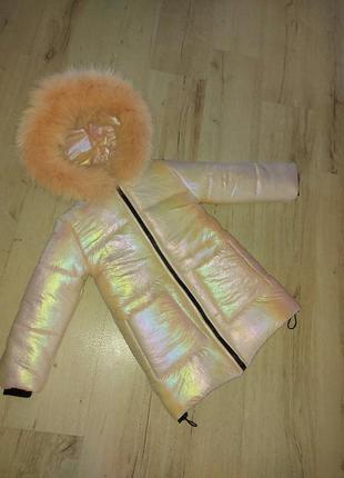 Детское зимнее пальто с натуральным мехом5 фото