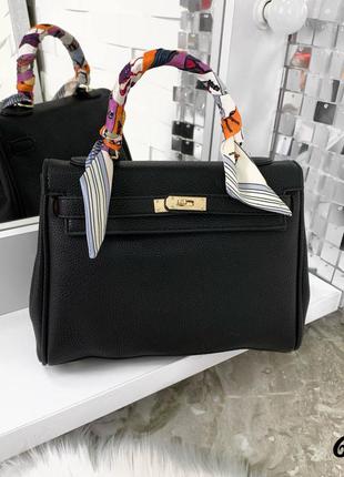 Женская сумка для делового стиля  с платком в комплекте в стиле гермес
