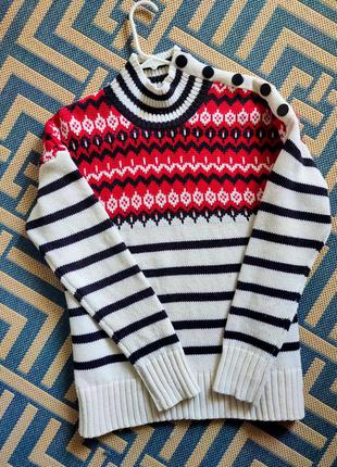 Шикарний светр з орнаментом у смужку❤️🖤❤️
