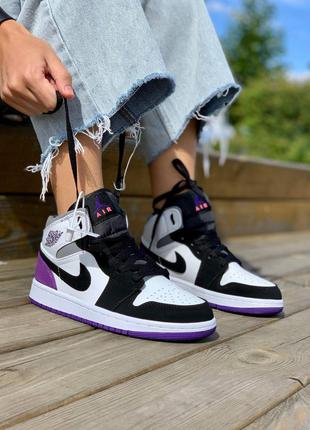 Air jordan 1 retro mid "varcity purple"4 фото