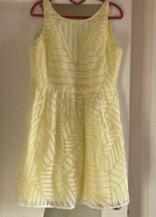 Легкое летнее желтое лимонное платье. размер 46.