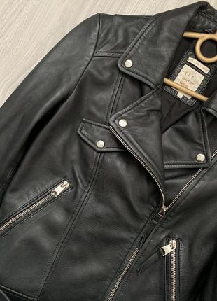 Zara кожаная косуха куртка курточка натуральная кожа s - размер8 фото