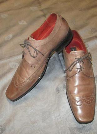 Кожаные туфли jeff banks london броги англия р. 44