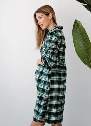 Сукня для вагітних, майбутніх мам зелена в клітинку (платье для беременных, будущих мам зеленое)6 фото
