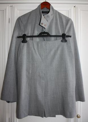 Костюм пиджак, юбка, серый, patricia pepе, шерсть, вискоза4 фото