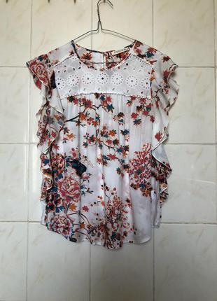 Блуза рубашка в цветочный принт zara zara