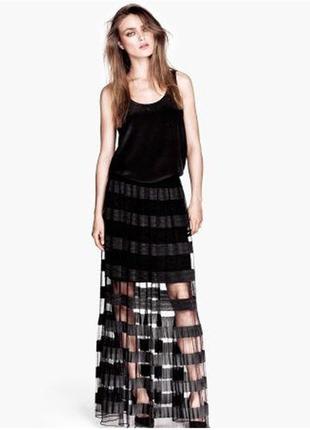 Черная макси юбка h&m