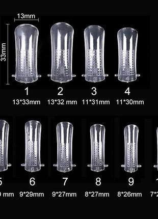 Набор 100шт. верхние многоразовые формы для наращивания ногтей с разметкой3 фото