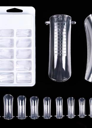 Набор 100шт. верхние многоразовые формы для наращивания ногтей с разметкой