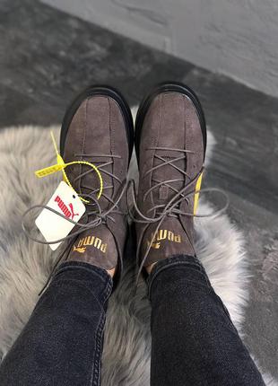 Puma spring boots brown yellow black жіночі коричневі черевики пума жіночі коричневі стильні ботінки9 фото