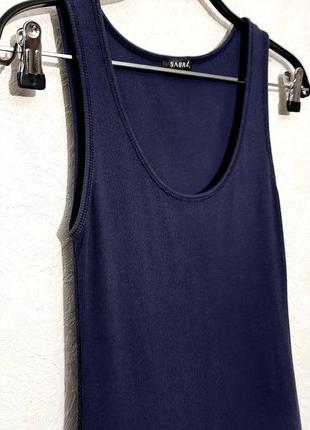 Sabra красивое платье синий верх трикотажный, чёрный низ белый горошек штапель на девочку 11-13лет4 фото