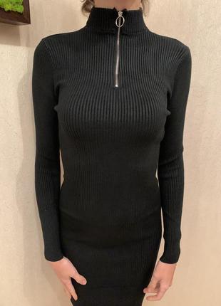 Платьевые трикотажне локшина, плаття по фігурі міді, трикотажна сукня4 фото