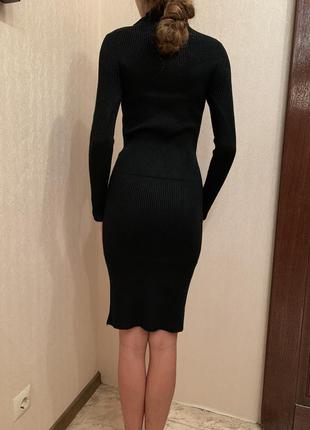 Платьевые трикотажне локшина, плаття по фігурі міді, трикотажна сукня3 фото