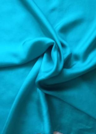 Шелковый, стильный платок бирюза