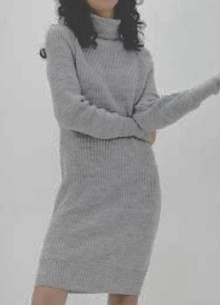 Платье вязанное шерстяное з хомутом zara - xs.