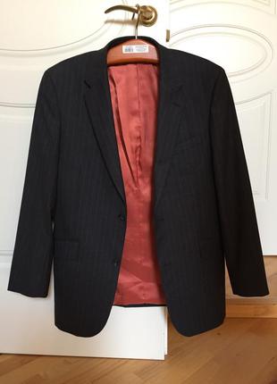 Мужской пиджак серый в полоску