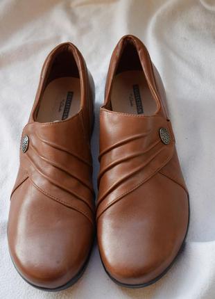 Кожаные туфли мокасины полуботинки clarks р.40 26,3 см3 фото