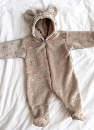 Махровый комбинезон для малыша. махровый человечек для девочки 3156