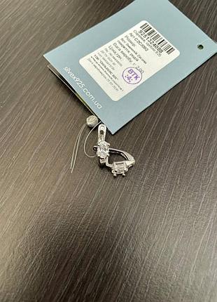 Срібні сережки на англійській застібці 925 проби swarovski/сваровські