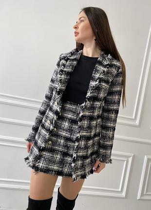 Твидовый пиджак zara